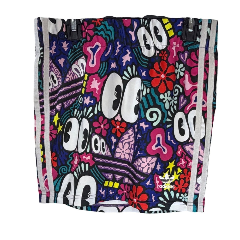 Adidas Originals Kids Hazy Doodle Trefoil 3-Stripes Graphic Mini Skirt Multi XS - Picture 2 of 3